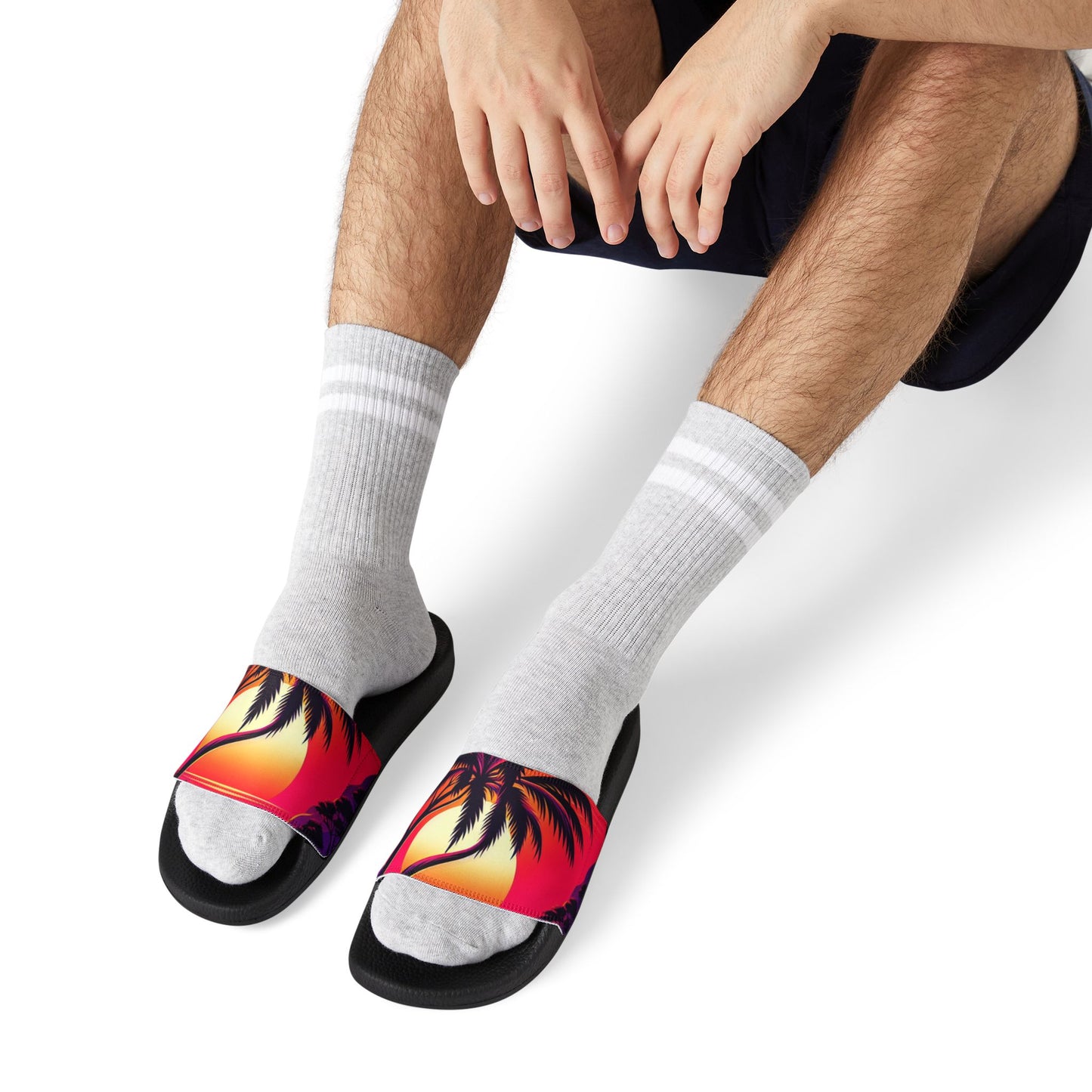 Tropical Sunset Sandals for Men - Removable-Strap Design