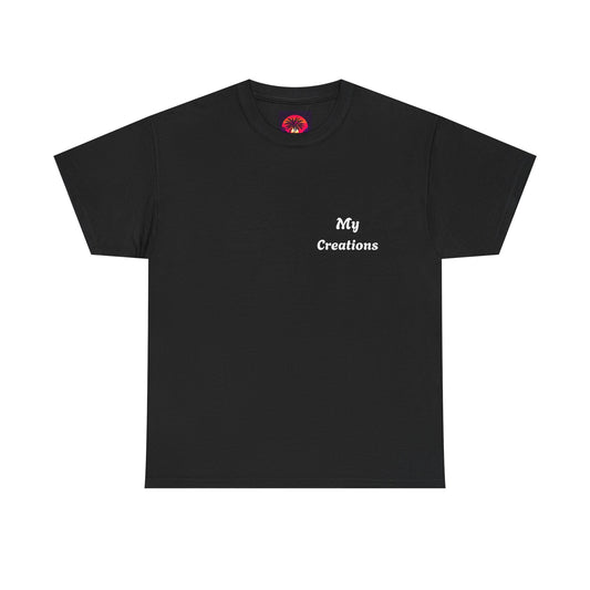 Custom Unisex Heavy Cotton Tee - 'My Creations' & 'More Than Expected' Design in Black